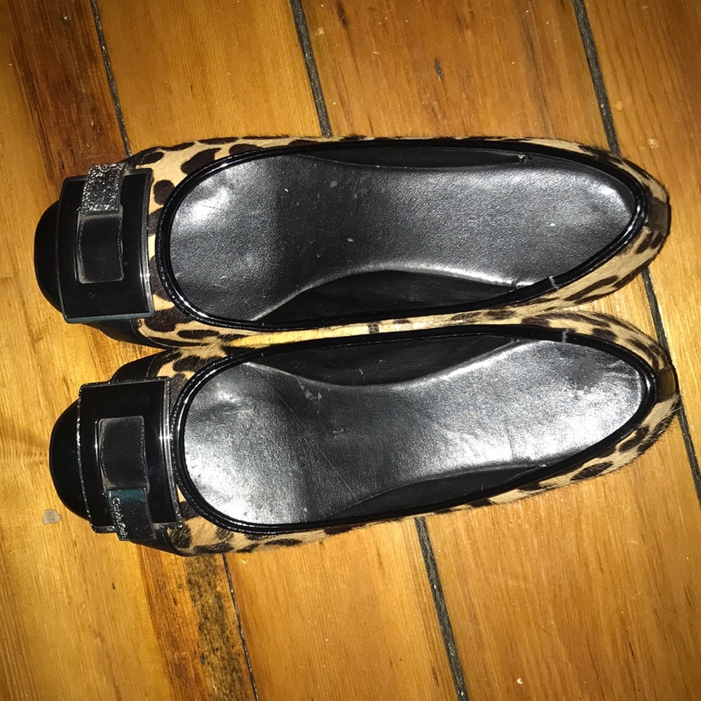 Calvin Klein leopard flats